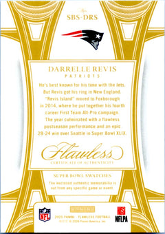 Darrelle Revis 2025 Flawless Holo Silver Super Bowl Swatches Jersey Patch SP 13/20-2