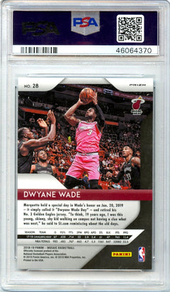 Dwyane Wade 2018-19 Panini Prizm Mosaic Green #28 PSA 10-2
