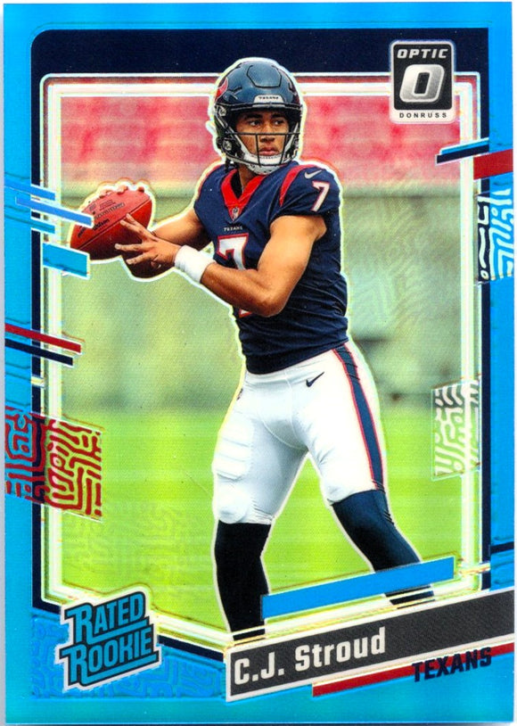 Product Cj Stroud RC 2023 Donruss Optic Aqua Prizm Rated Rookie SP 223/299 Link