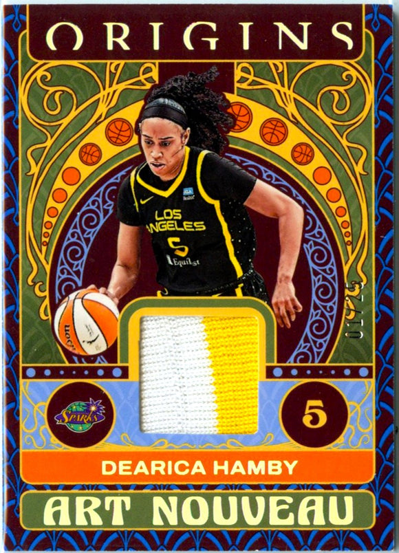 Dearica Hamby 2023 Panini Origins WNBA Blue Art Nouveau Patch SP 1/25