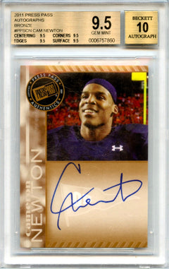 Cam Newton RC 2011 Press Pass Bronze Rookie Auto BGS 9.5-1