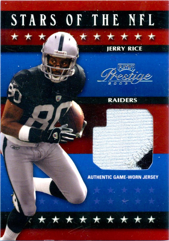 Product Jerry Rice 2003 Playoff Prestige Stars Of The NFL Game Used Patch SP 172/250 Link