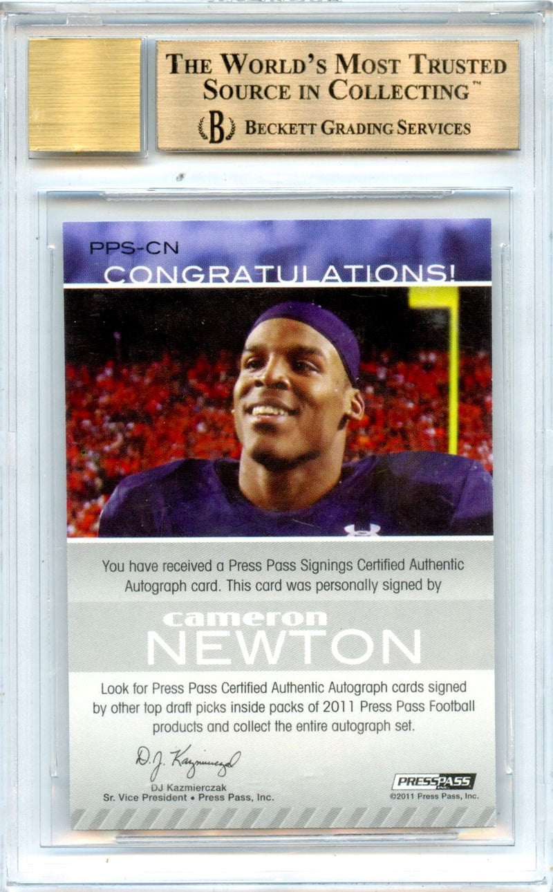 Cam Newton RC 2011 Press Pass Bronze Rookie Auto BGS 9.5-2