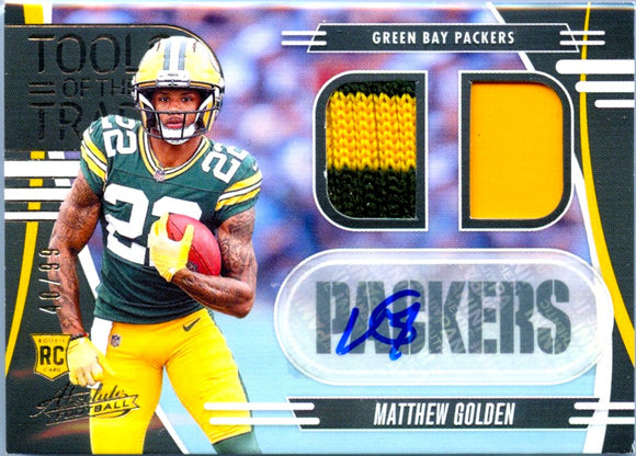 Product Matthew Golden RC 2025 Panini Absolute Tools Of The Trade Dual Rookie Patch Auto SP 40/99 Link