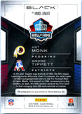 Art Monk Andre Tippet 2025 Panini Black Orange Hall Mates Dual Auto SP 1/15