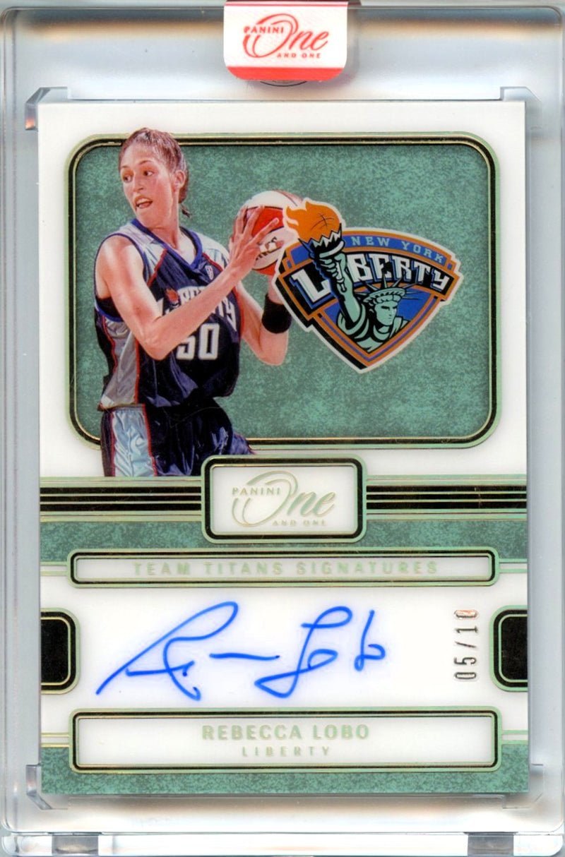 Rebecca Lobo 2025 Panini One And One WNBA Gold Team Titans Auto SP 5/10-1