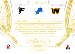 Bijan Robinson Jahmyr Gibbs Brian Robinson 2024 Flawless Gold Triple Patch SP 19/25-2
