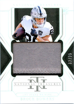 Brock Bowers RC 2024 National Treasures Silver Rookie Patch Auto SP 2/25-1