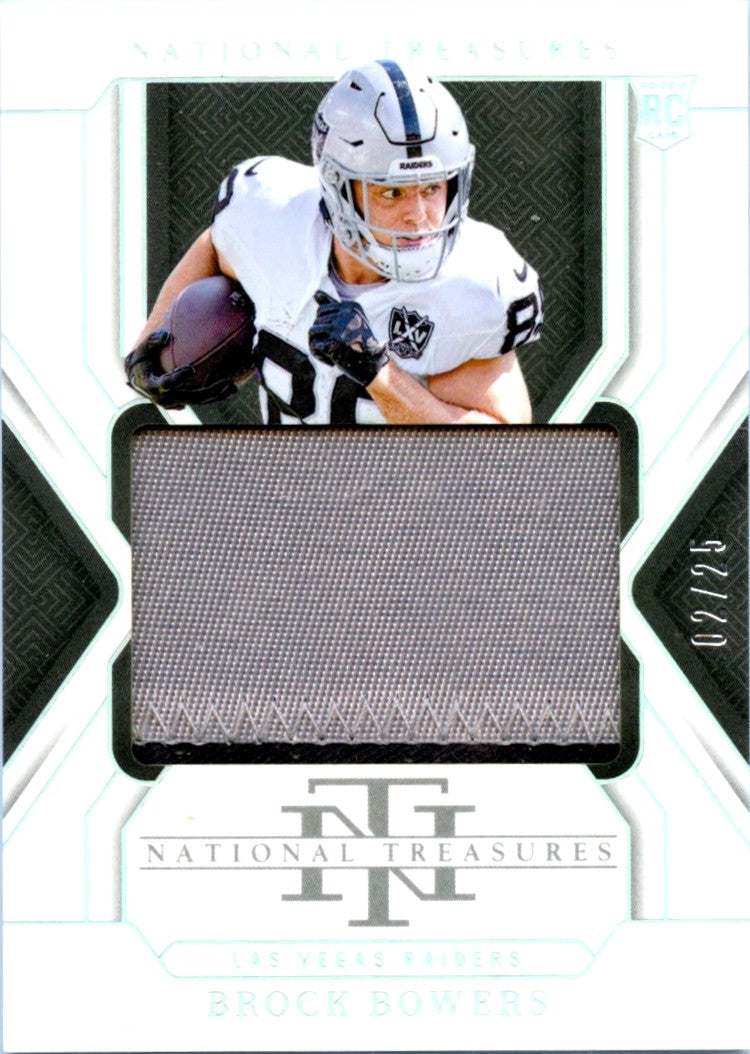Brock Bowers RC 2024 National Treasures Silver Rookie Patch Auto SP 2/25