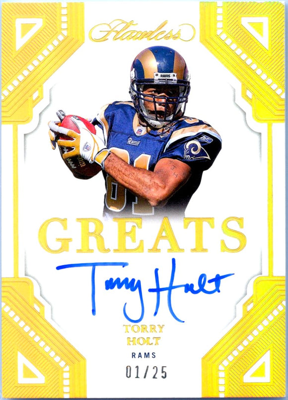 Product Torry Holt 2023 Flawless Holo Gold Greats On Card Auto SP 1/25 Link