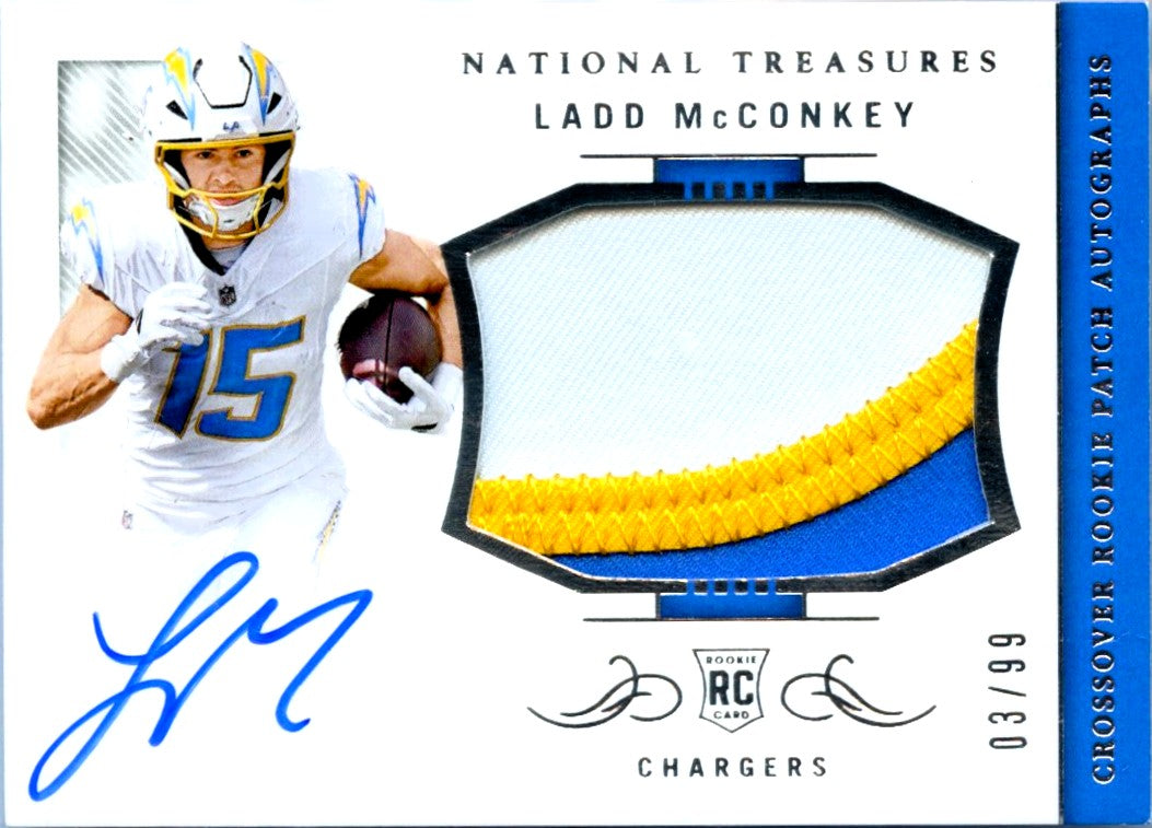 Ladd Mcconkey RC 2024 National Treasures Crossover Rookie Patch Auto SP 3/99-1