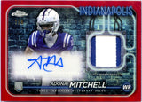 Adonai Mitchell RC 2024 Topps Chrome Red Rookie Patch Auto SP 1/5