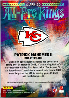 Patrick Mahomes II 2023 Donruss Studio Series All Pro Kings Patch SP 7/100-2