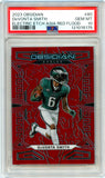 Devonta Smith 2023 Panini Obsidian Asia Red Flood Electric Etch SP 47/90 PSA 10