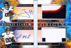Jayden Higgins Jaylin Noel 2025 Panini Origins Booklet Rookie Stars Dual Patch Auto SP 46/49-1