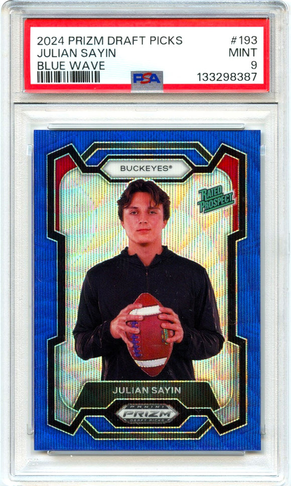 Product Julian Sayin RC 2024 Panini Prizm Draft Blue Rated Prospect Rookie SP 159/249 PSA 9 Link