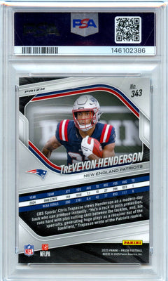 Treveyon Henderson RC 2025 Panini Prizm Orange Ice Rookie #343 PSA 10-2