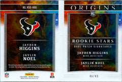 Jayden Higgins Jaylin Noel 2025 Panini Origins Booklet Rookie Stars Dual Patch Auto SP 46/49-2