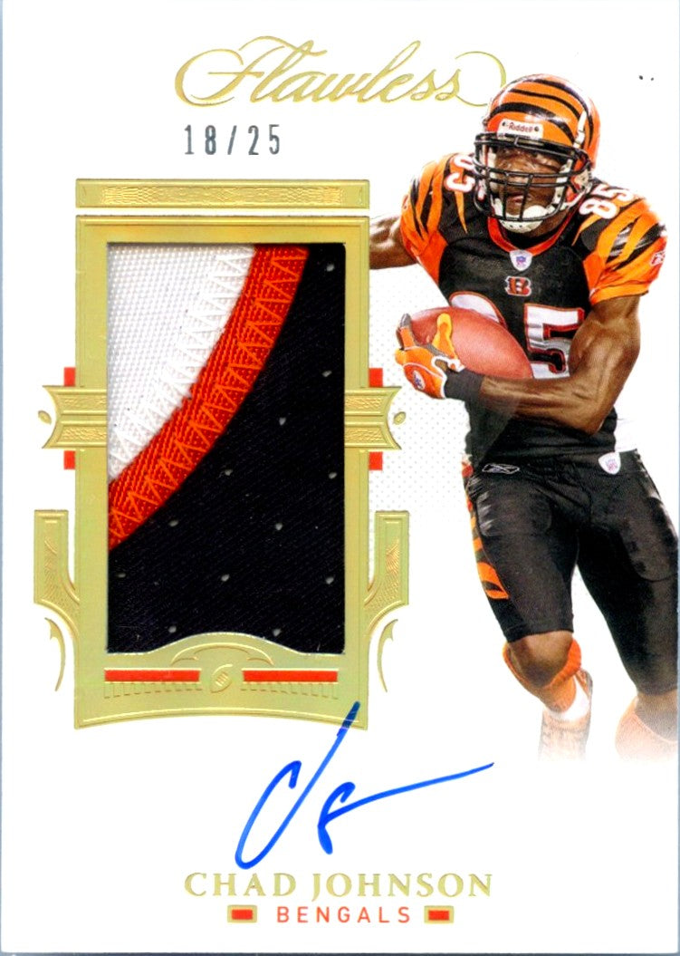 Chad Johnson 2021 Flawless Holo Gold Jersey Patch On Card Auto SP 18/25