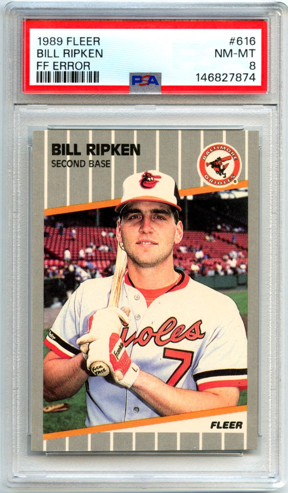 Bill Ripken 1989 Fleer FF Error #616 PSA 8