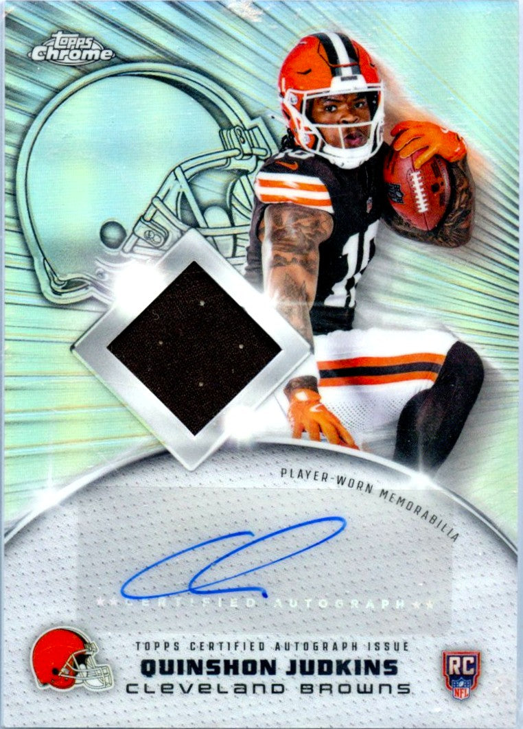 Quinshon Judkins RC 2025 Topps Chrome Rookie Jersey Patch Auto
