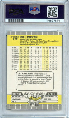 Bill Ripken 1989 Fleer FF Error #616 PSA 8-2