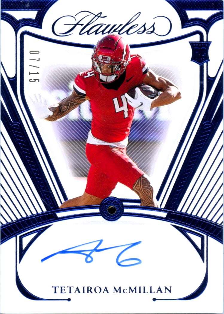 Tetairoa Mcmillan RC 2025 Flawless Collegiate Blue Rookie Auto SP 7/15-1