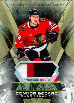 Connor Bedard 2025-26 Upper Deck Black Diamond Game Used Patch SP 3/25-1