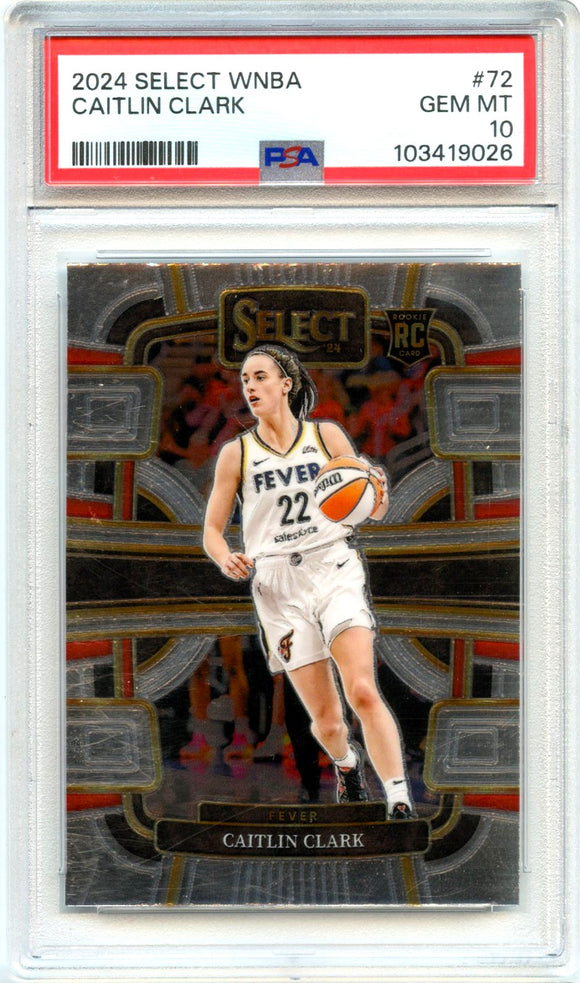 Product Caitlin Clark RC 2024 Panini Select WNBA Concourse Rookie #72 PSA 10 Link