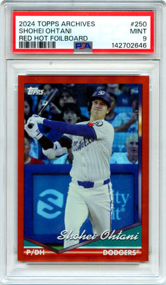 Shohei Ohtani 2024 Topps Archives Red Hot Foilboard SP 15/50 PSA 9-1