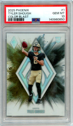 Tyler Shough RC 2025 Panini Phoenix Color Blast Rookie Case Hit SSP #1 PSA 10-1
