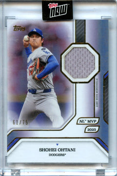 Shohei Ohtani 2025 Topps Now Purple Game Used Patch Auto SP 61/75-1