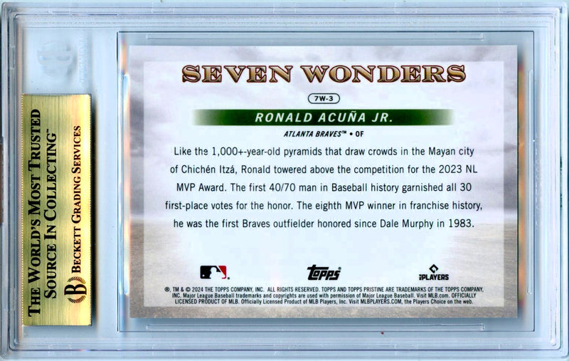 Ronald Acuna Jr 2024 Topps Pristine 7 Wonders SP 42/70 BGS 9.5-2