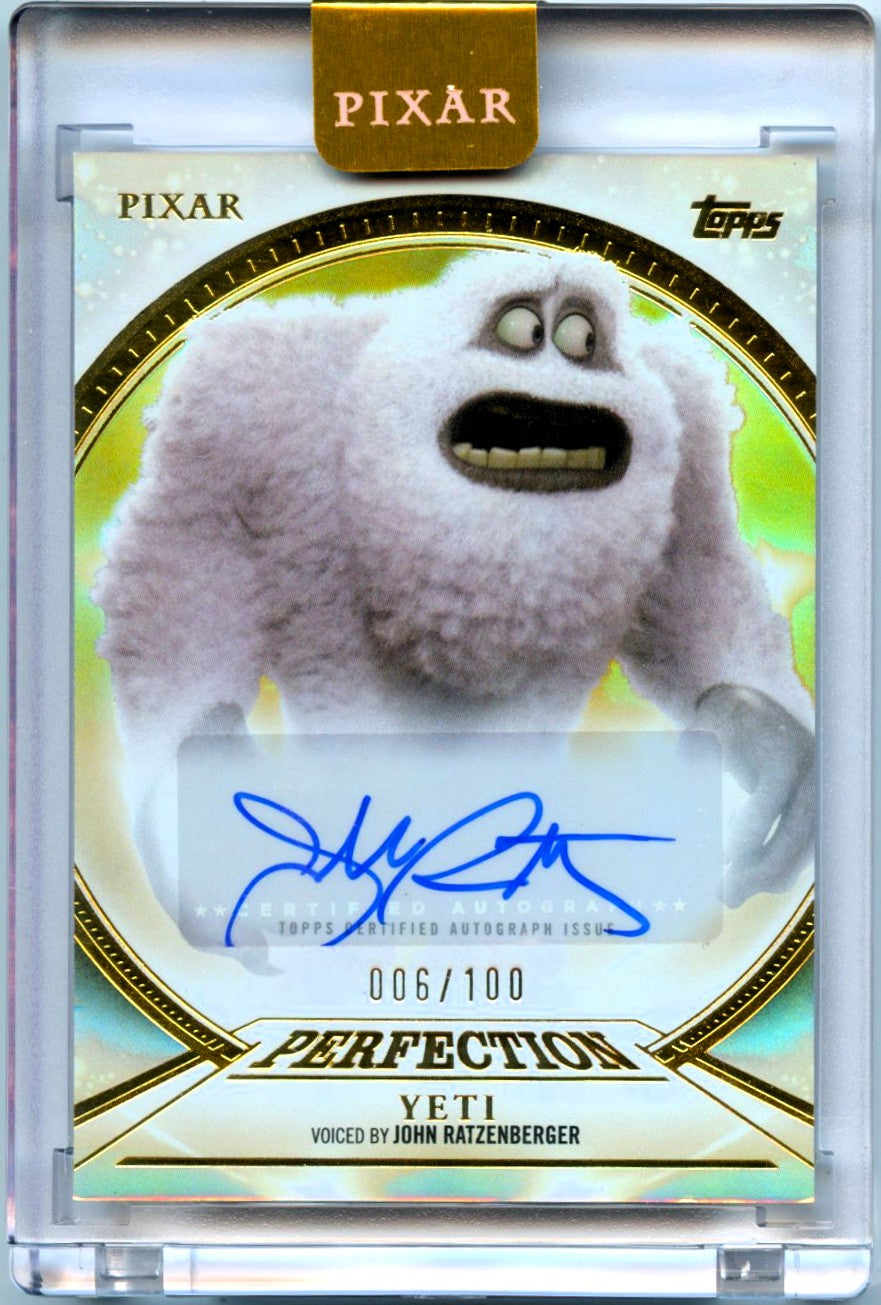 John Ratzenberger As Yeti 2025 Topps Pixar Gold Pixar Perfection Auto SP 6/100