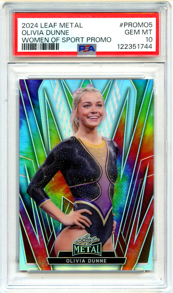Product Olivia Dunne RC 2024 Leaf Metal Women Of Sports Promo Rookie PSA 10 Link