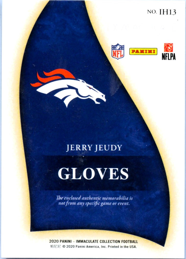 Jerry Jeudy RC 2020 Immaculate Gold Gloves Rookie Nike Swoosh Patch SP 13/15