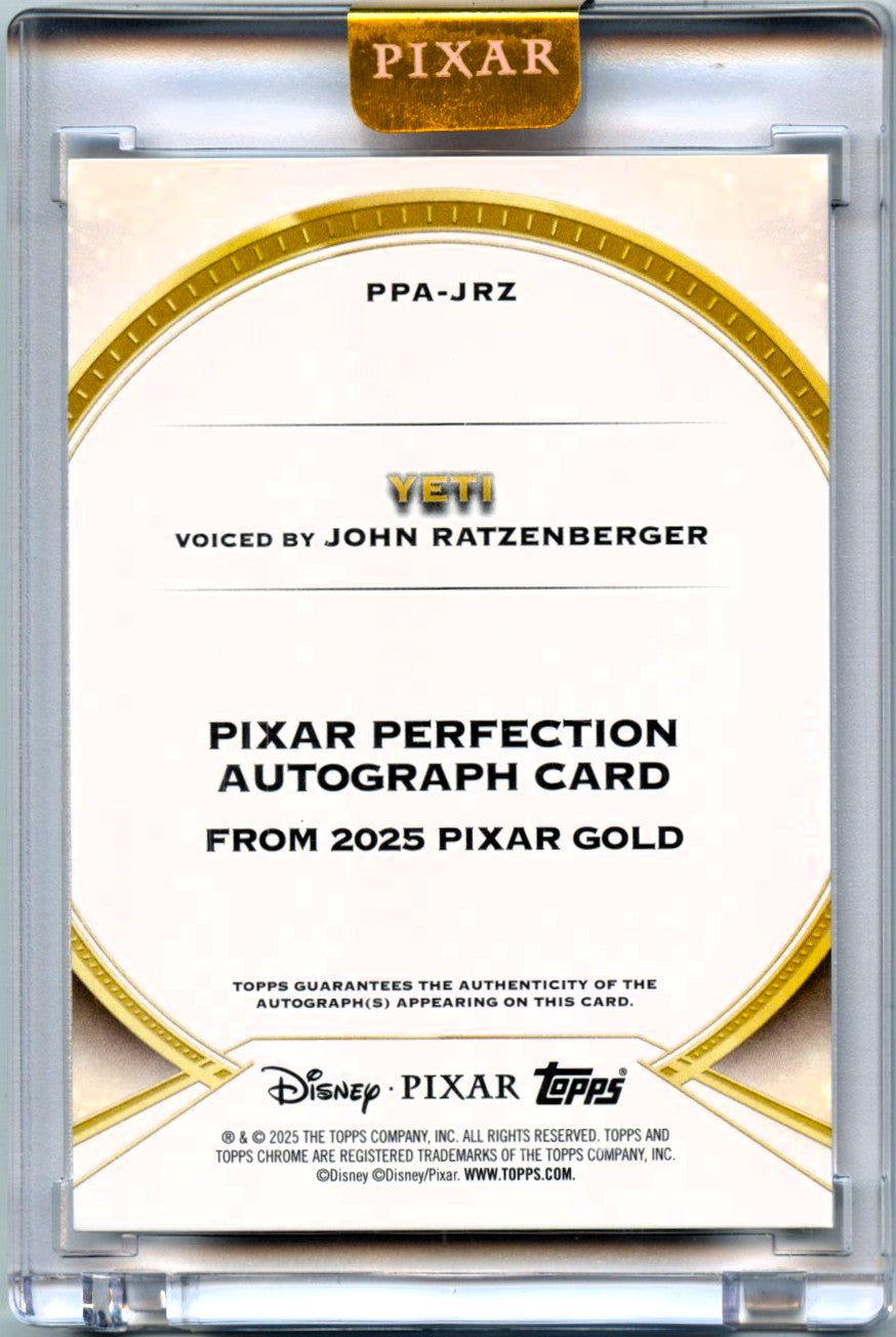 John Ratzenberger As Yeti 2025 Topps Pixar Gold Pixar Perfection Auto SP 6/100