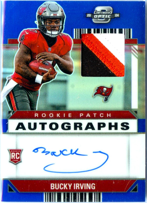 Product Bucky Irving RC 2024 Contenders Optic Blue Rookie Patch Auto SP 14/50 Link