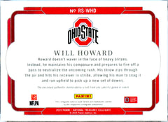 Will Howard RC 2025 National Treasures Collegiate Green Jumbo Rookie Patch Auto SP 5/5-2