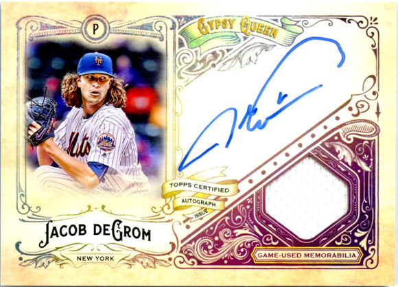 Product Jacob Degrom 2017 Topps Gypsy Queen Game Used Jersey Patch Auto SP 17/50 Link