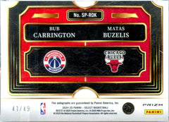Bub Carrington Matas Buzelis RC 2024-25 Panini Select Silver Dual Rookie Auto SP 41/49-2