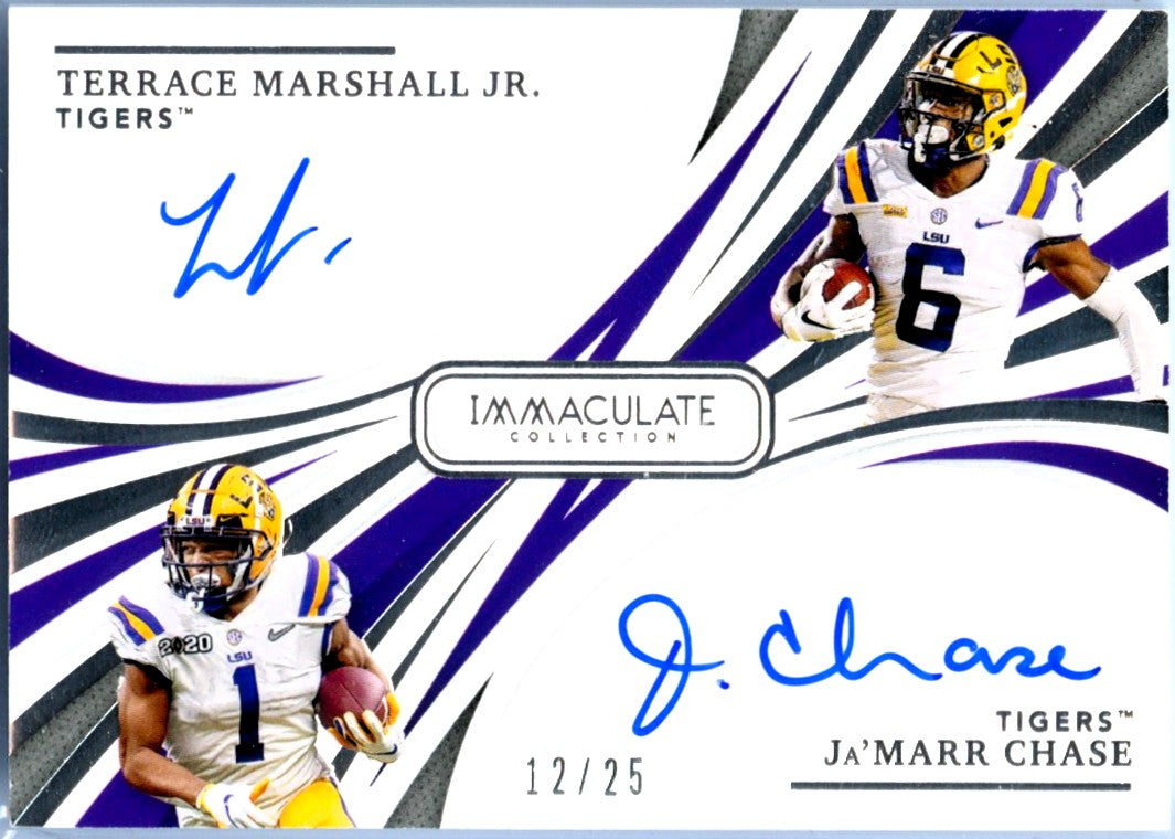 Ja'marr Chase Terrace Marshall Jr. 2021 Immaculate Collegiate Dual Rookie Auto SP 12/25