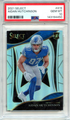 Aidan Hutchinson RC 2021 Panini Select XRC 2022 Rookie #419 PSA 10-1