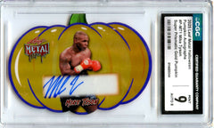 Mike Tyson 2025 Leaf Metal Halloween Pumpkin Super Prismatic Gold Auto SP 2/13 CGC 9-1