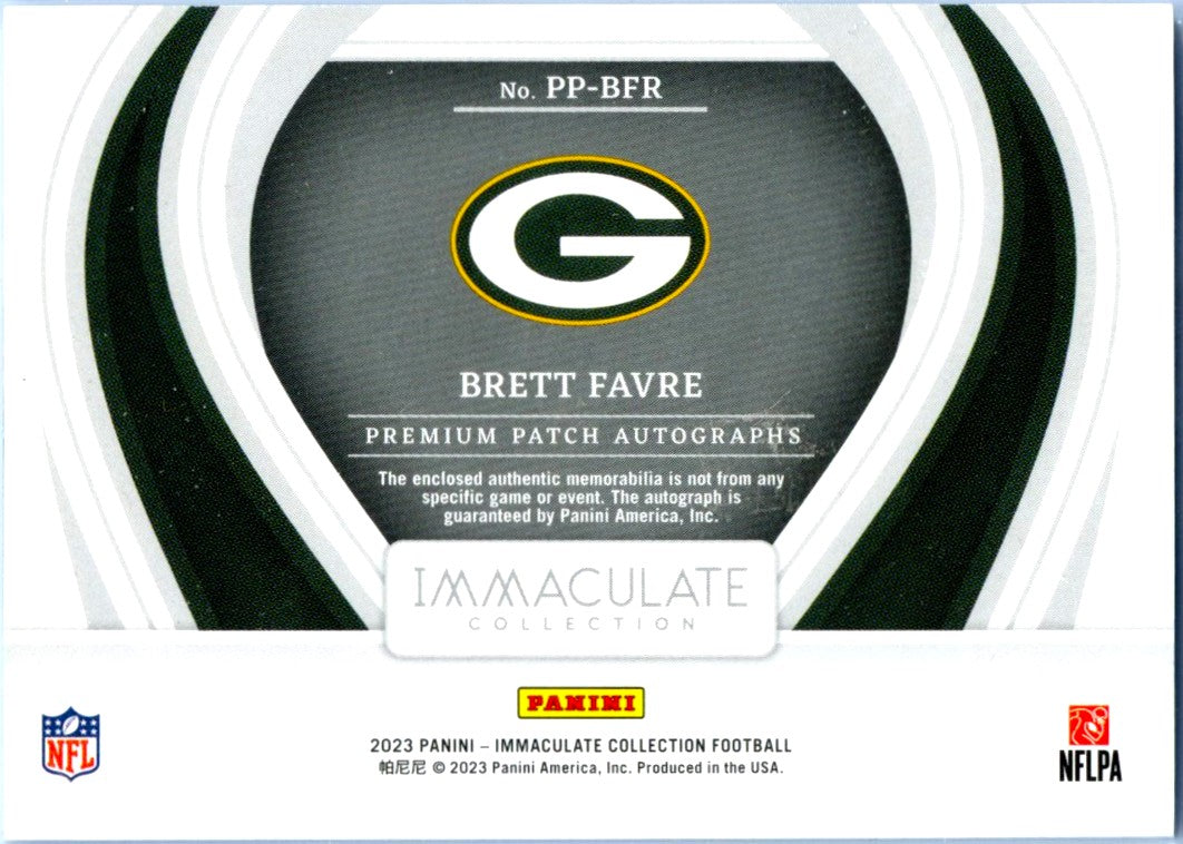 Brett Favre 2023 Immaculate Jersey Patch Auto SP 12/25