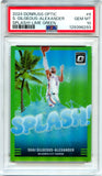 Shai Gilgeous-Alexander 2024-25 Donruss Optic Lime Green Splash! SP 154/199 PSA 10