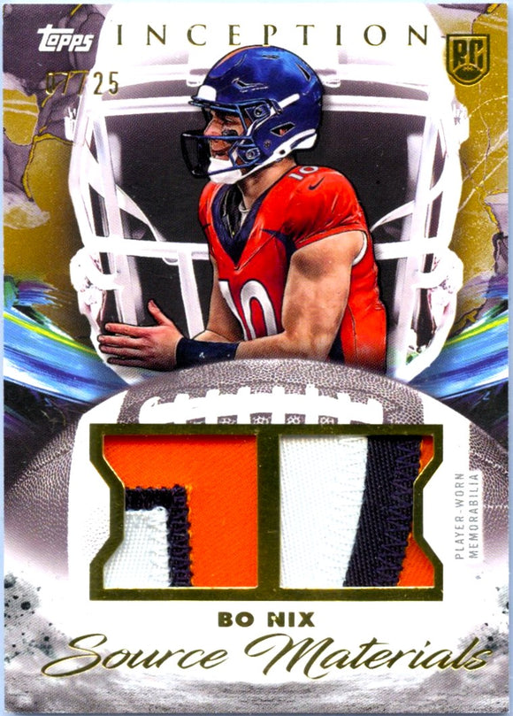 Product Bo Nix RC 2024 Topps Inception Source Material Dual Rookie Patch SP 7/25 Link