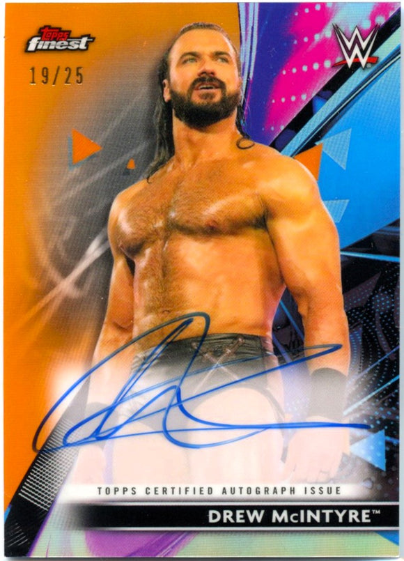 Product Drew Mcintyre 2021 Topps Finest WWE Orange Refractor Auto SP 19/25 Link
