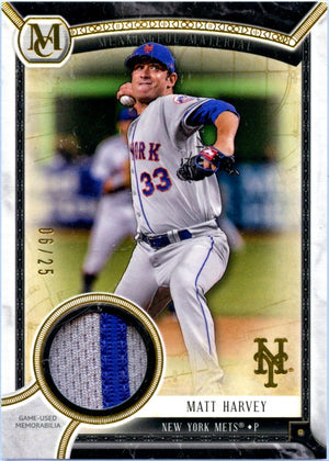 Matt Harvey 2018 Topps Museum Collection Game Used Jersey Patch SP 6/25