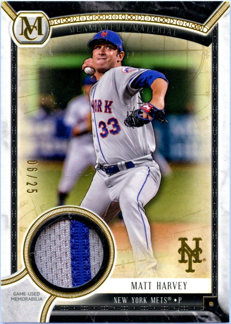 Matt Harvey 2018 Topps Museum Collection Game Used Jersey Patch SP 6/25